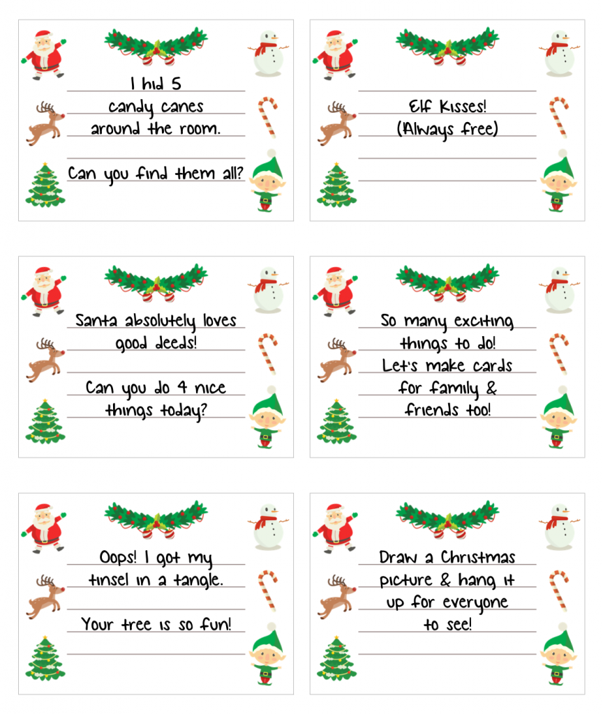 30 FREE Elf On The Shelf Printable Notes