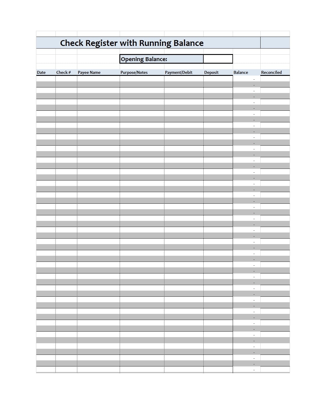30 Printable Check Register Templates Excel TemplateArchive