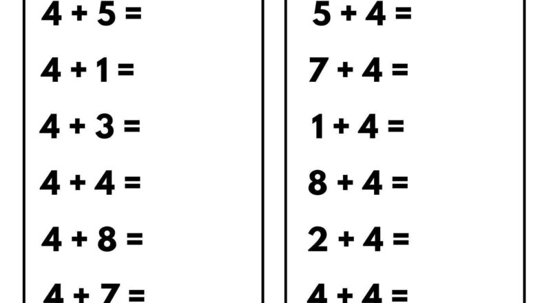 30 Printable Single Digit Addition Worksheets Preschool 2nd Grade Math Etsy