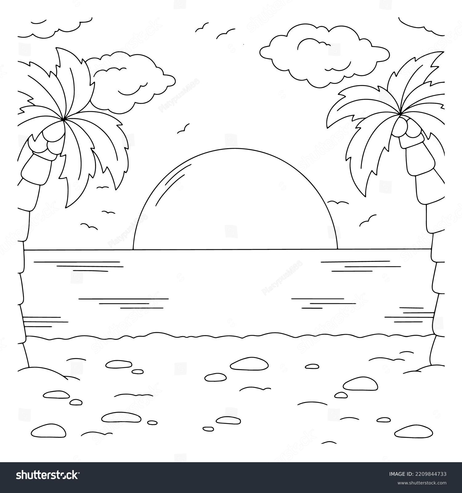 30 Thousand Beach Coloring Pages Royalty Free Images Stock Photos Pictures Shutterstock