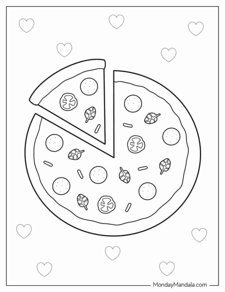 pizza coloring page