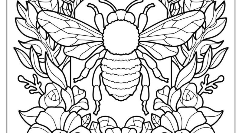 32 Bee Coloring Pages Free PDF Printables