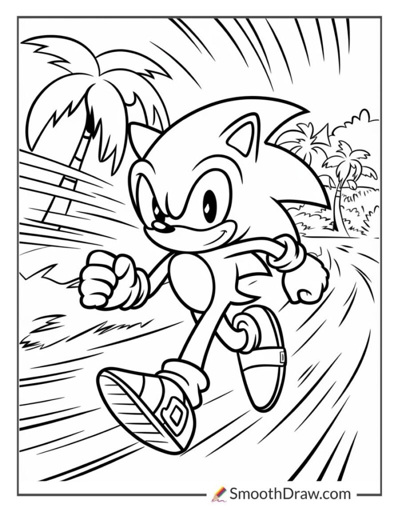 coloring page sonic