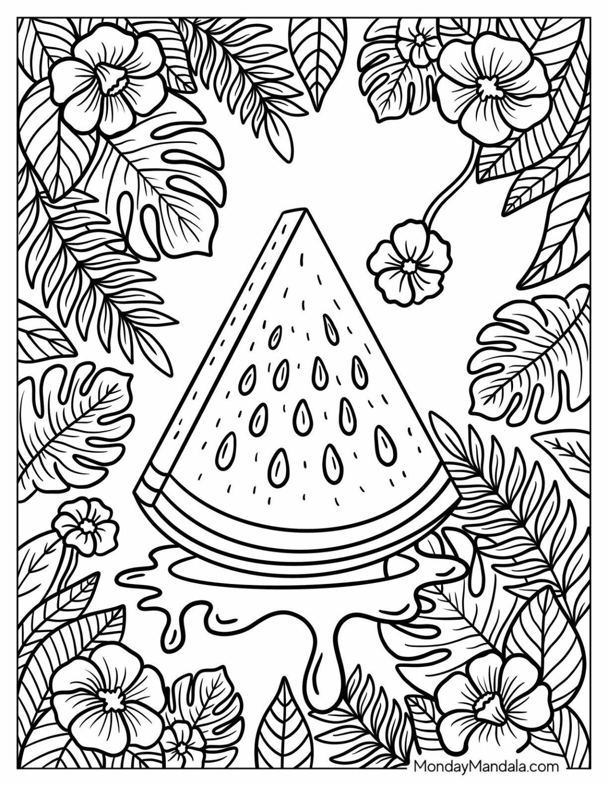 watermelon coloring page watermelon coloring page