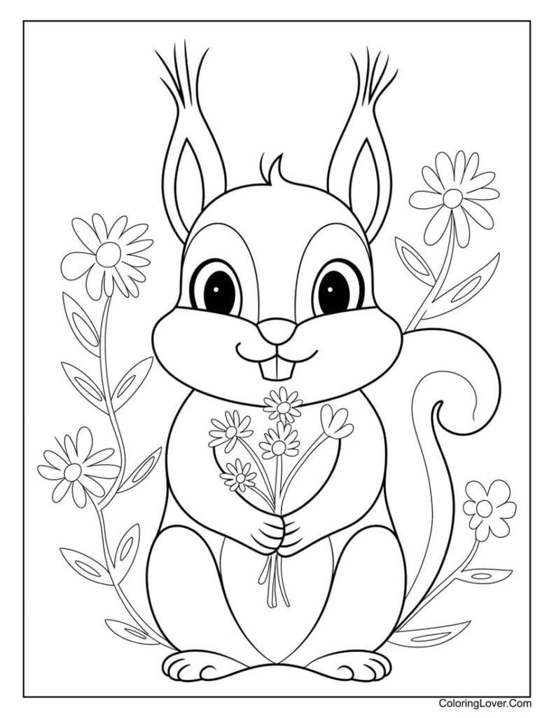 squirrel coloring page