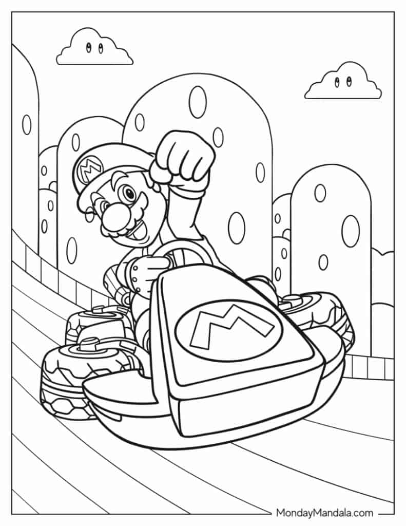 mario printable coloring pages