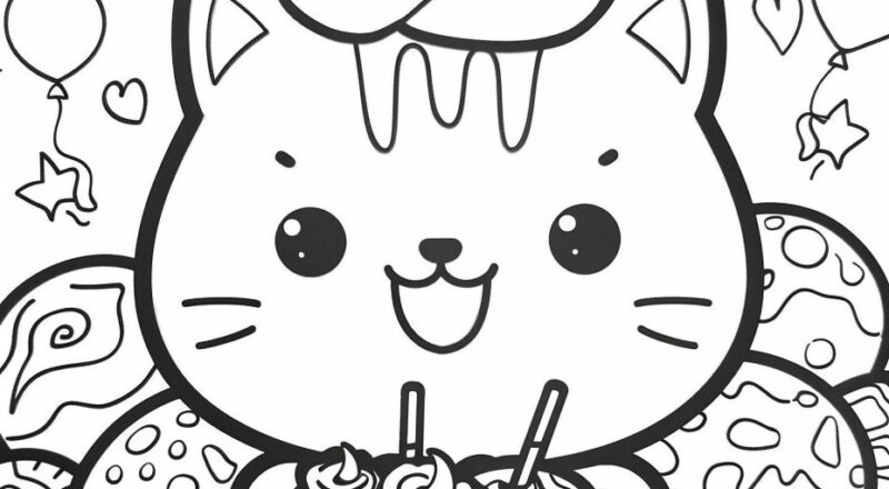 35 Kawaii Cat Coloring Page Adults Coloring Pages Cute Kids Animal Coloring Sheets Instant Printable Digital Download Etsy