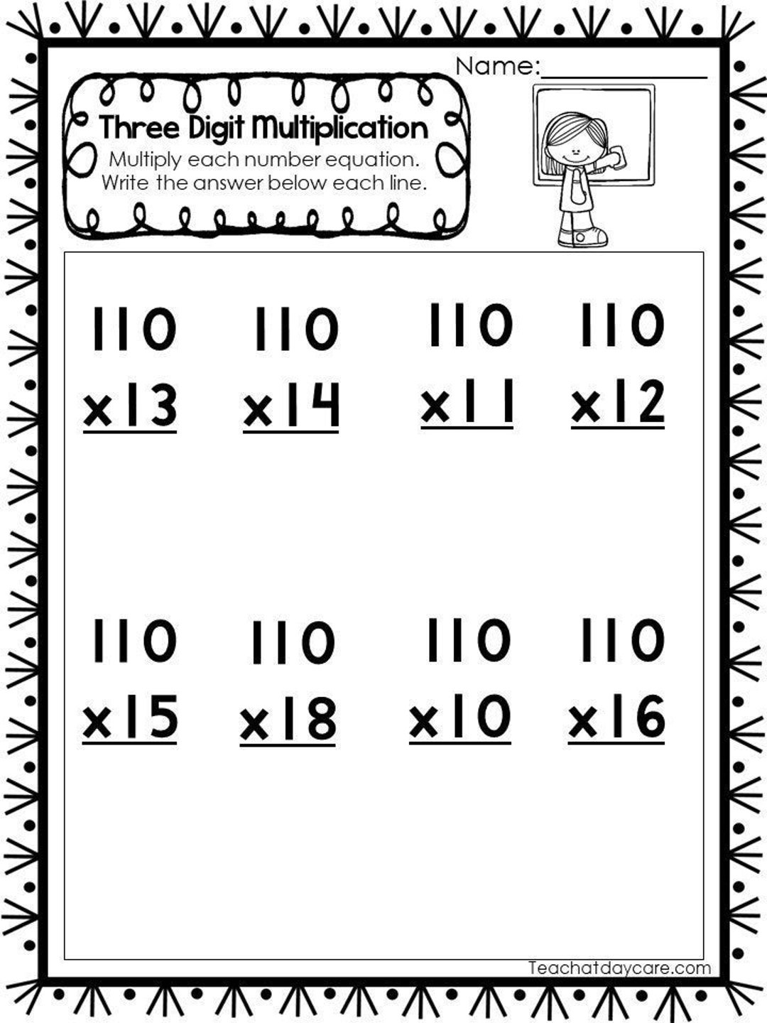 multiplication worksheets for 4th graders