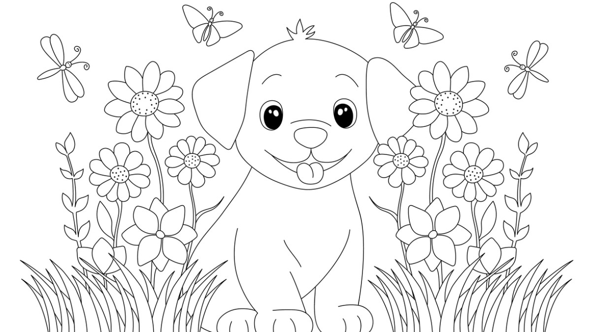 coloring pages puppy