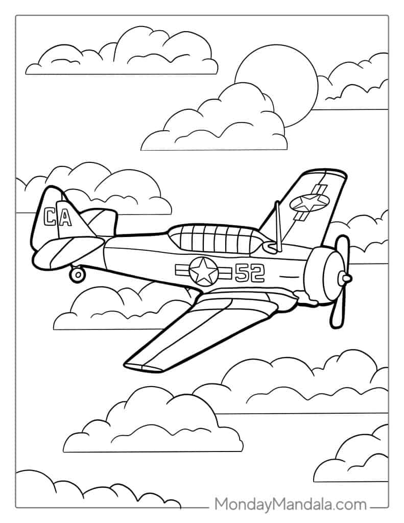 36 Airplane Coloring Pages Free PDF Printables 