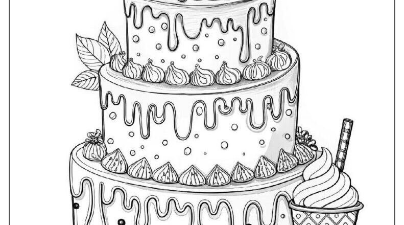 36 Cake Coloring Pages Free PDF To Print Woo Coloring