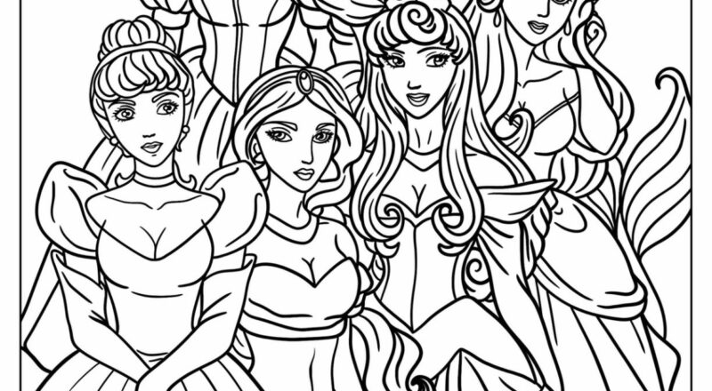 36 Disney Princess Coloring Pages Free PDF Printables