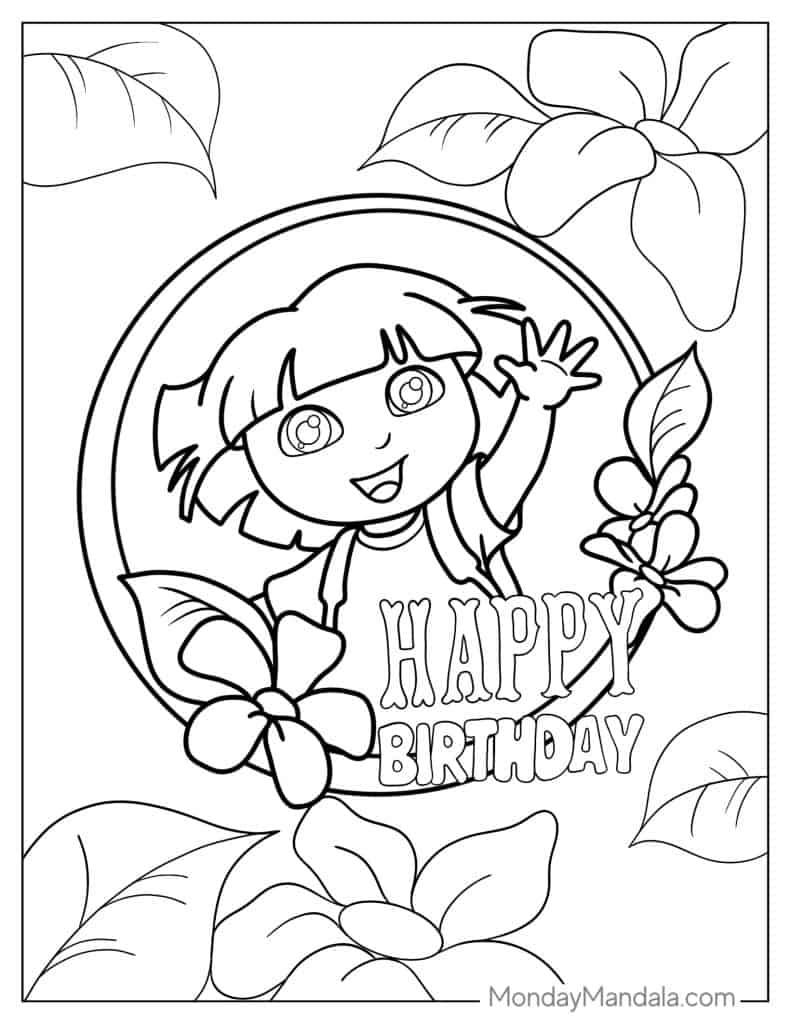 dora the explorer coloring pages