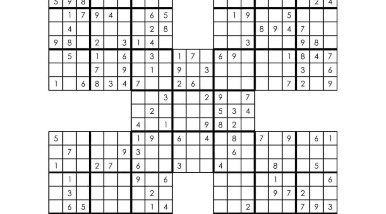 36 FREE Samurai Sudoku Printable Puzzles PDF