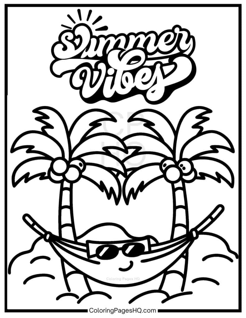 summer color pages summer color pages