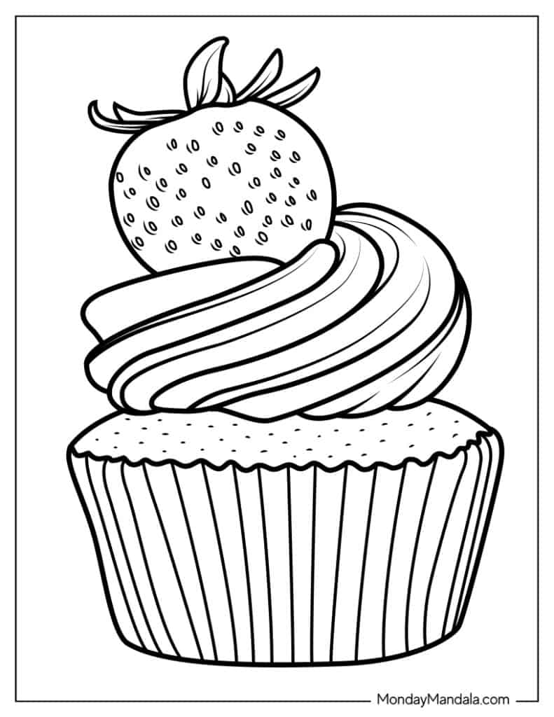 38 Cupcake Coloring Pages Free PDF Printables 