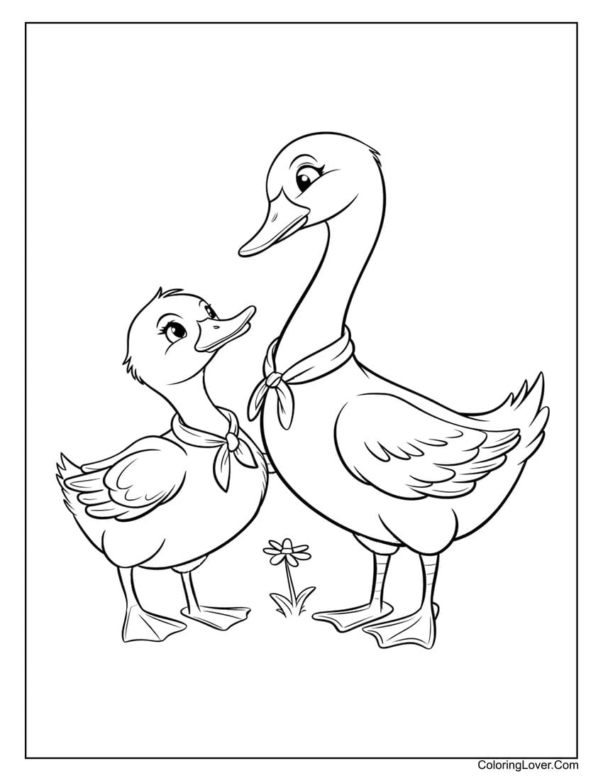 duck and duckling coloring pages duck and duckling coloring pages