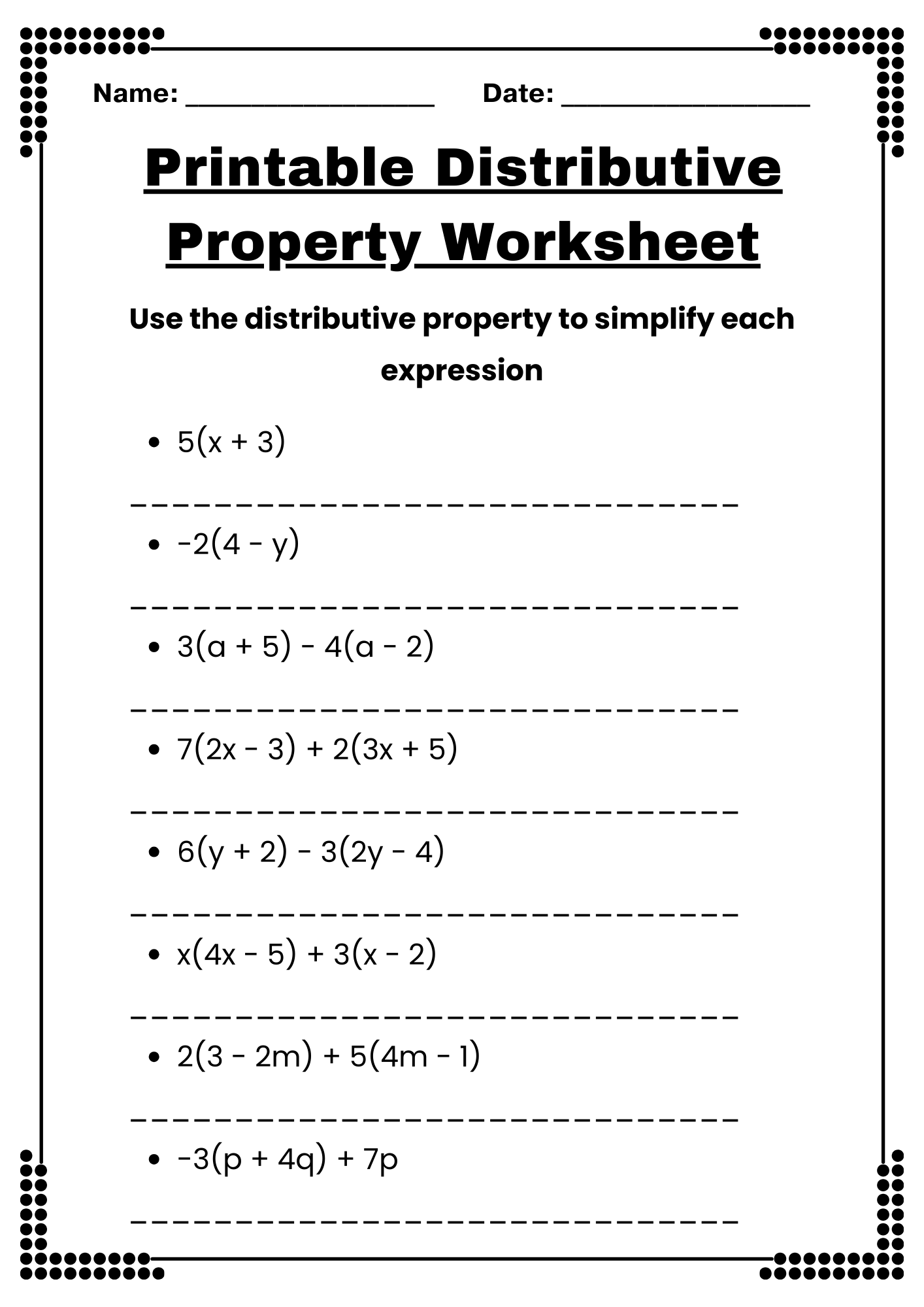 40 Distributive Property Worksheet Samples To Download In PDF 40 Distributive Property Worksheet Samples To Download In PDF