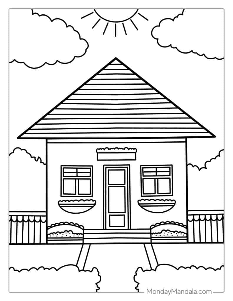 coloring pages a house coloring pages a house