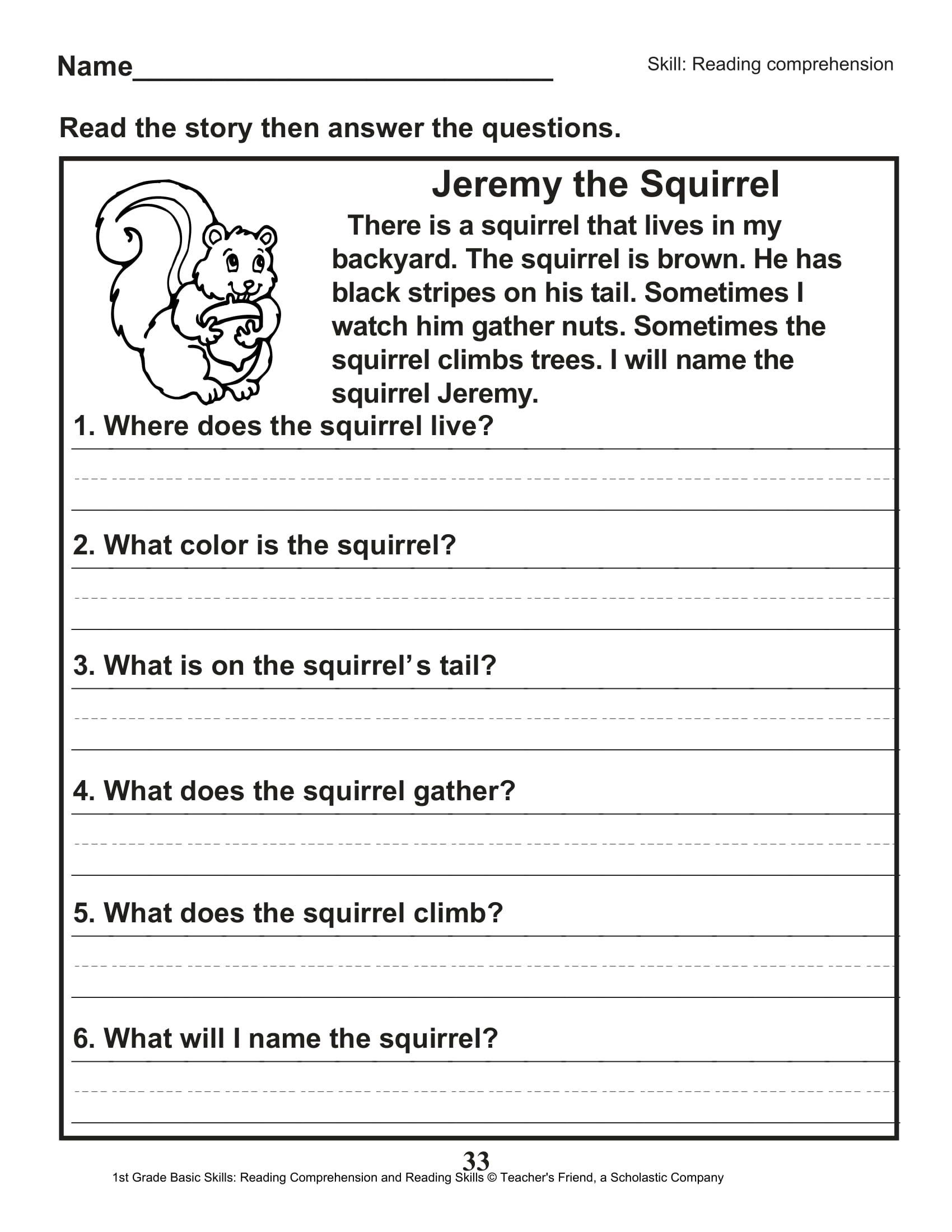 40 Scholastic 1st Grade Reading Comprehension Skills Worksheets Worksheets Library 40 Scholastic 1st Grade Reading Comprehension Skills Worksheets Worksheets Library