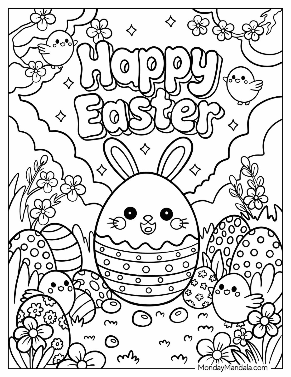 coloring pages easter egg