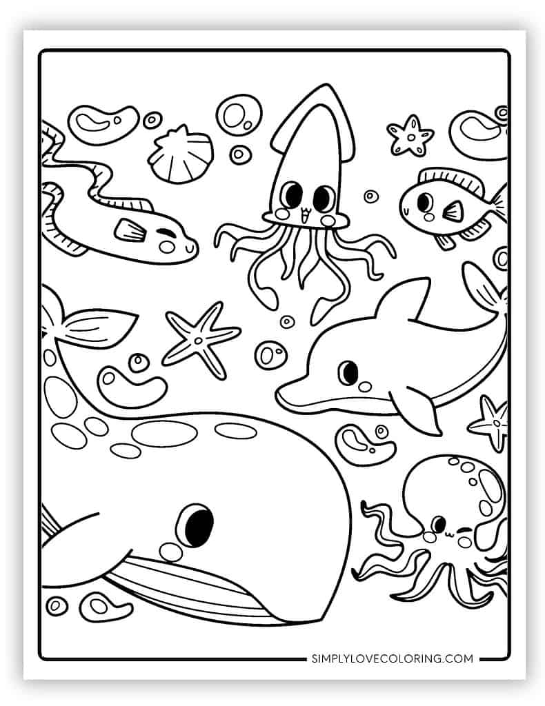 ocean animals coloring pages ocean animals coloring pages