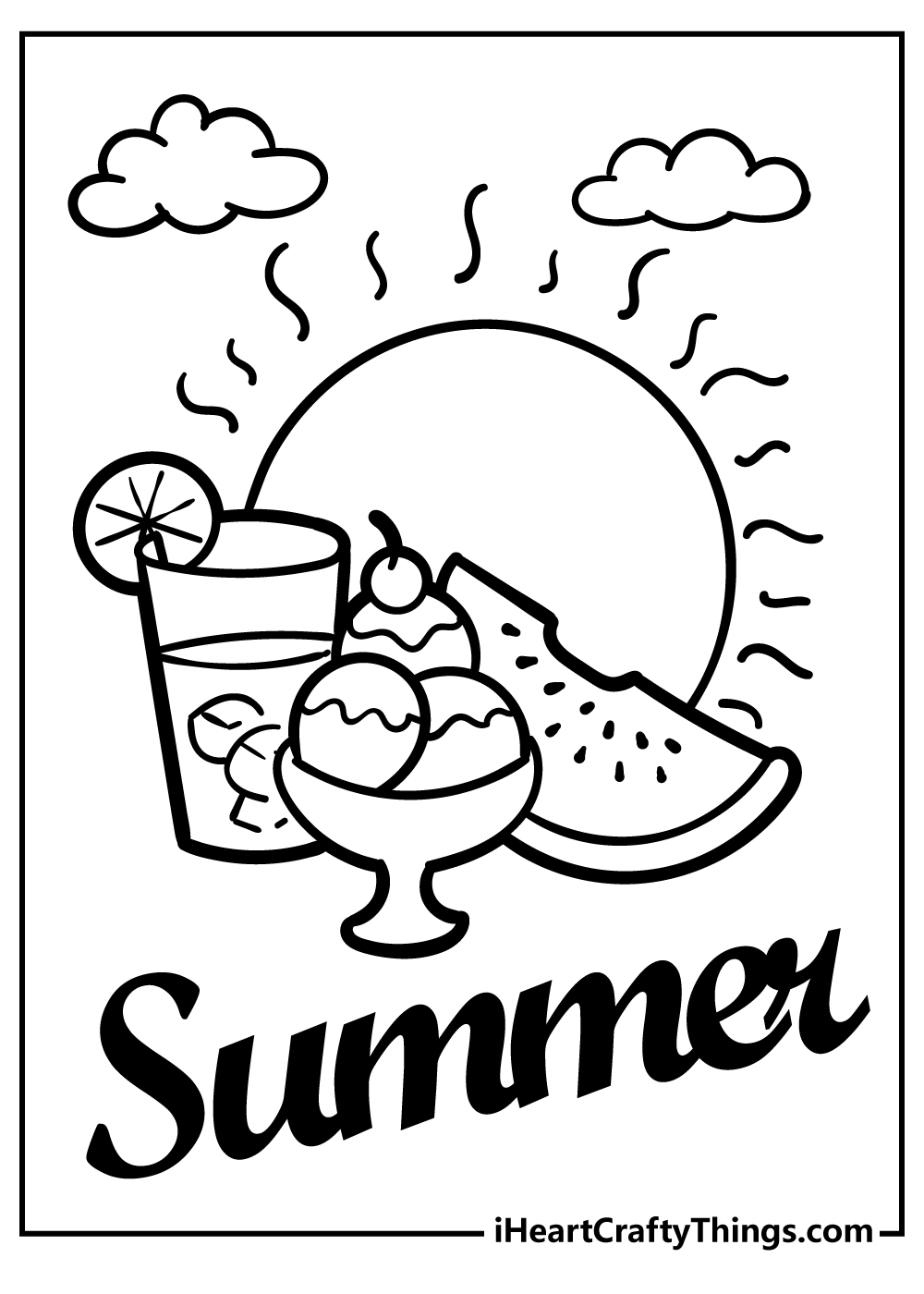 printable colouring pages summer
