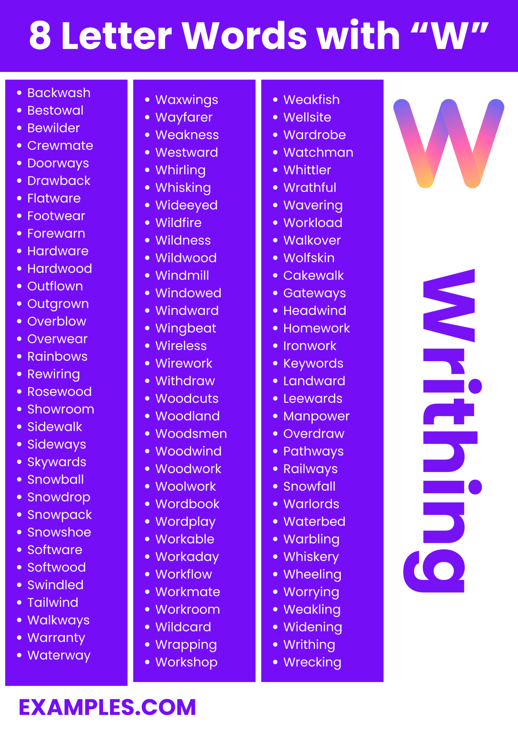 450 8 Letter Words With W List Meaning PDF 450 8 Letter Words With W List Meaning PDF