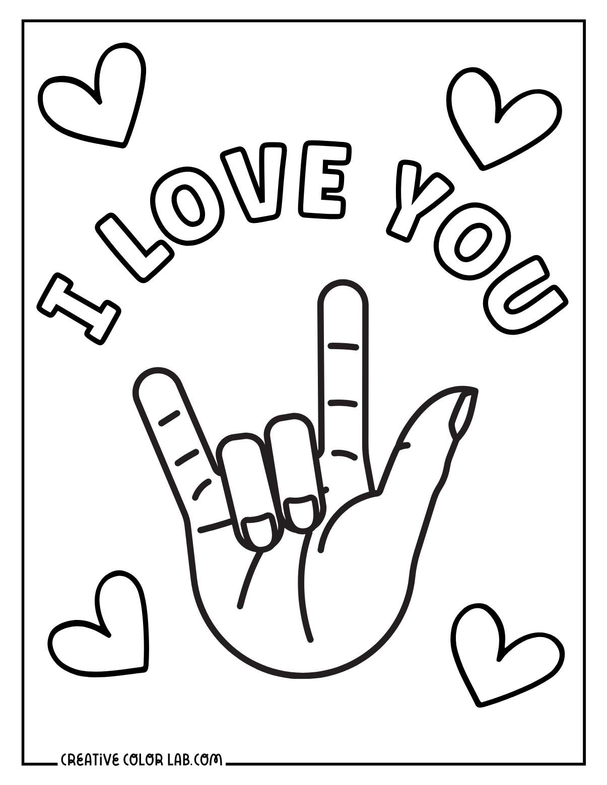 i love you coloring pages