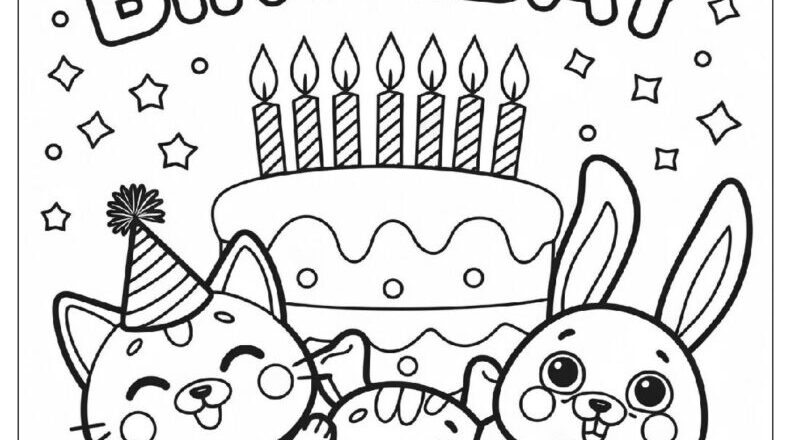 48 Happy Birthday Coloring Pages Free PDF To Print Woo Coloring