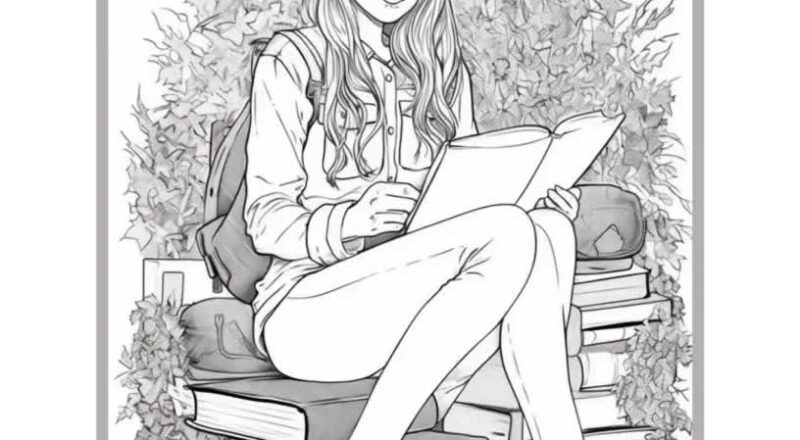 50 Highschool Girls Coloring Pages Teen Fashion Illustrations printable PDF Etsy