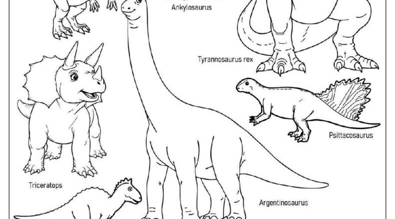 500 Dinosaur Coloring Pages Free PDF To Print Woo Coloring