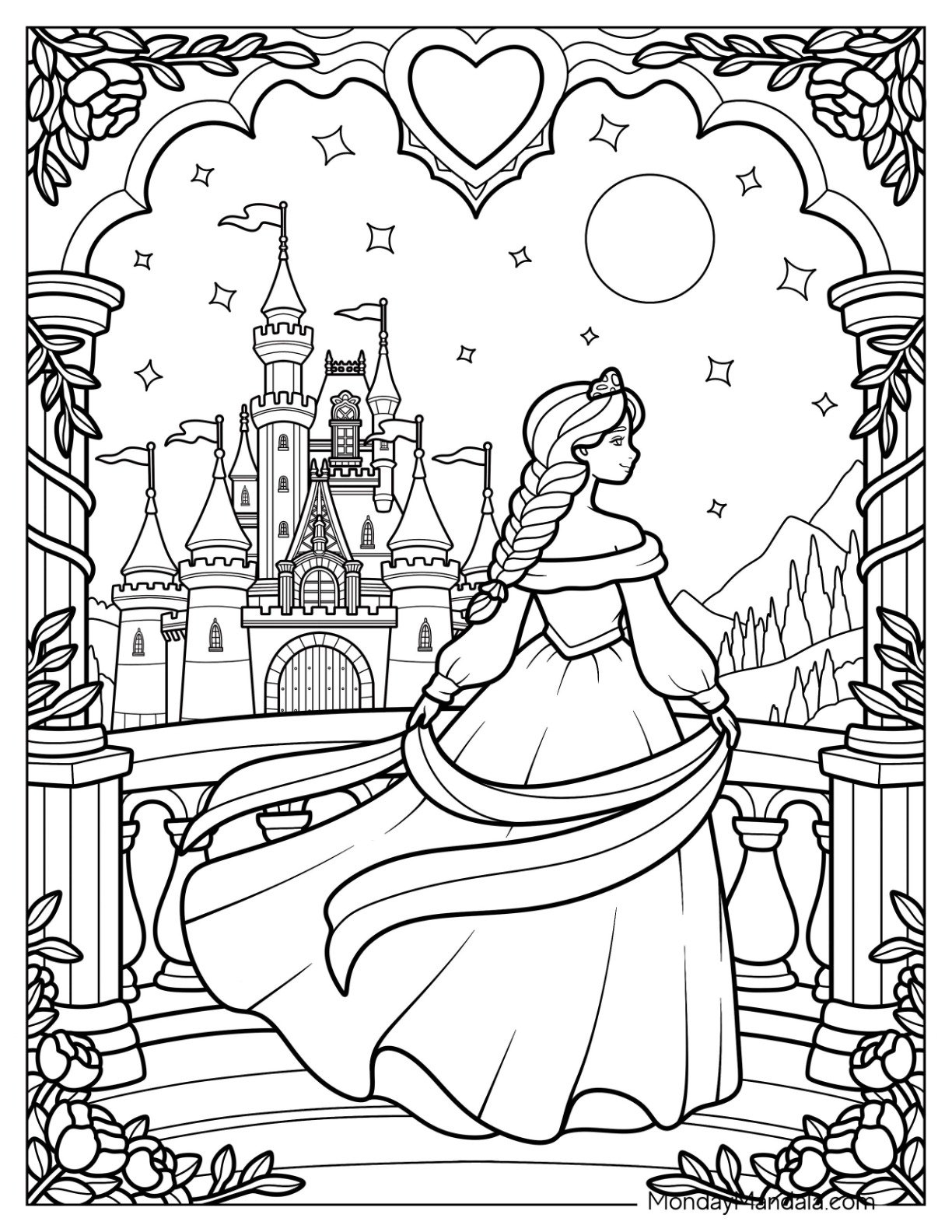 printing princess coloring pages