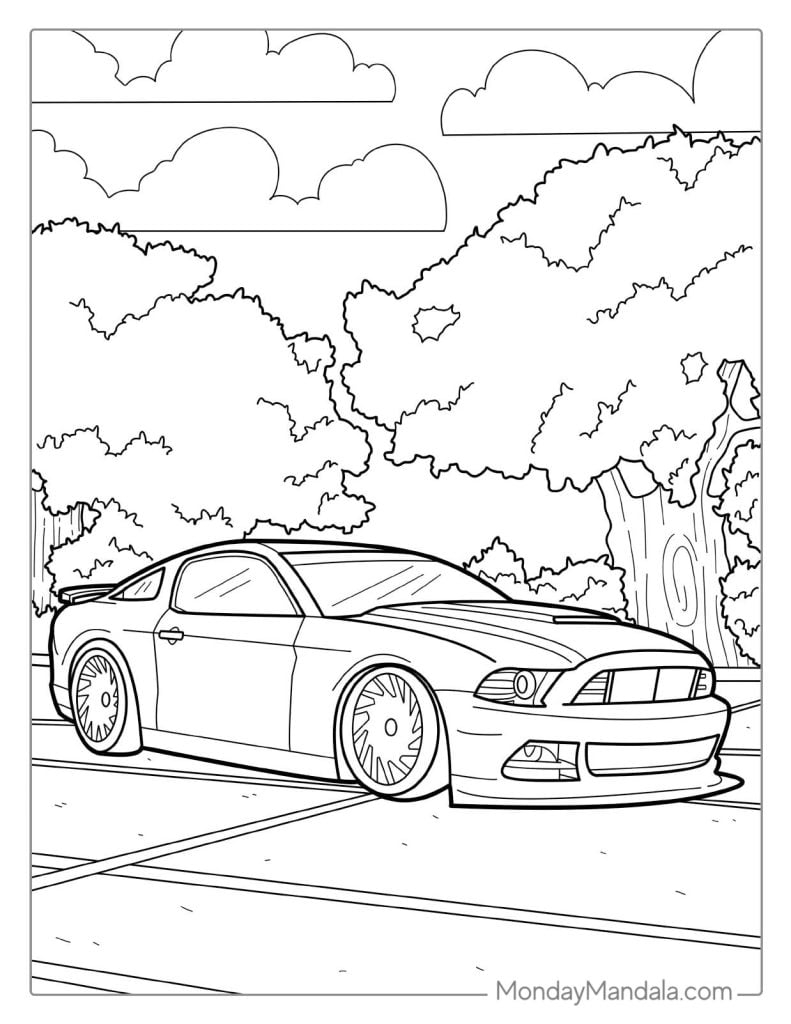 52 Car Coloring Pages Free PDF Printables 