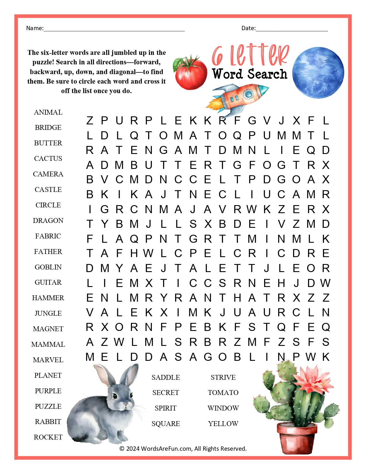 6 Letter Word Search 6 Letter Word Search