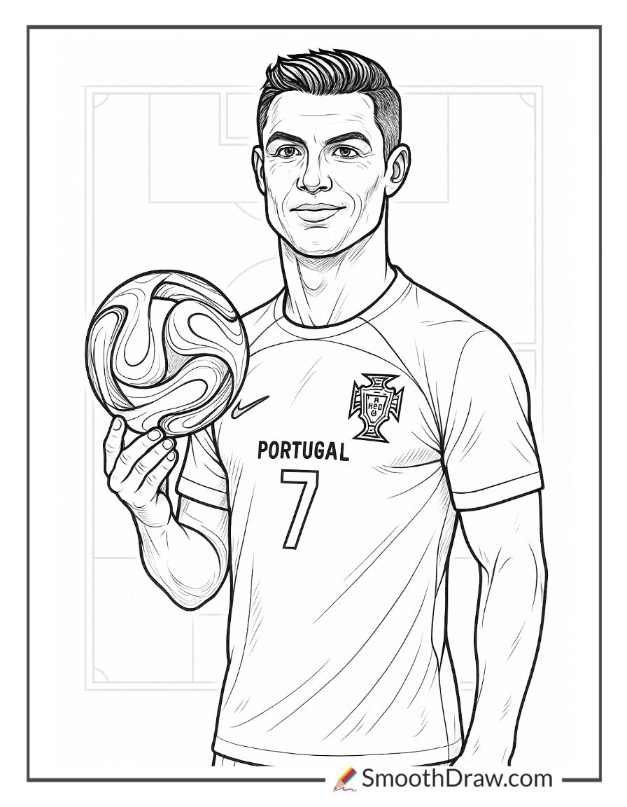 60 Cristiano Ronaldo Coloring Pages Smooth Draw