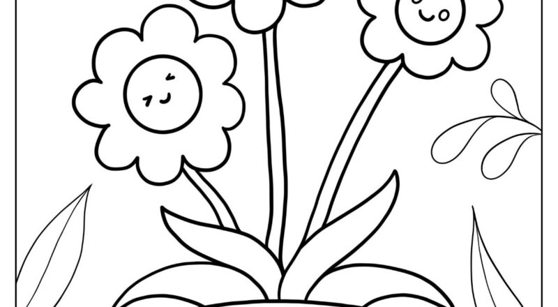 68 Flower Coloring Pages Free PDF Printables