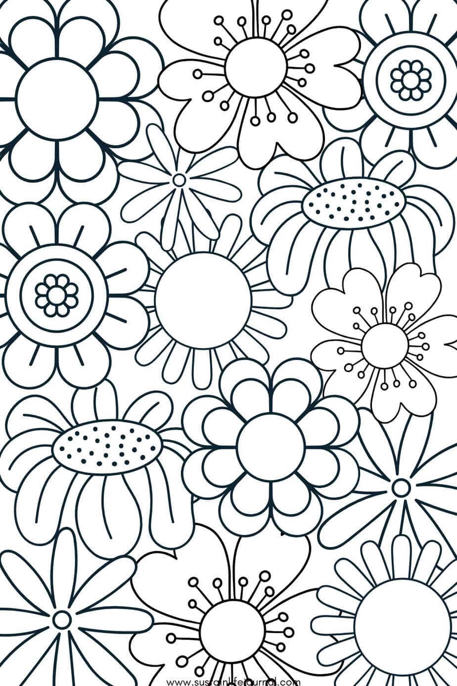 70s Aesthetic Flower Pattern Coloring Page Sustain Life Journal 70s Aesthetic Flower Pattern Coloring Page Sustain Life Journal