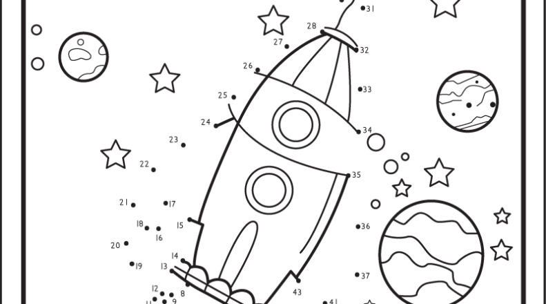 8 Space Dot To Dot Coloring Pages Tree Valley Academy
