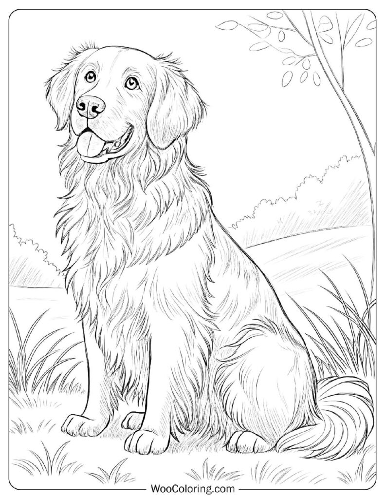 dog color pages printable