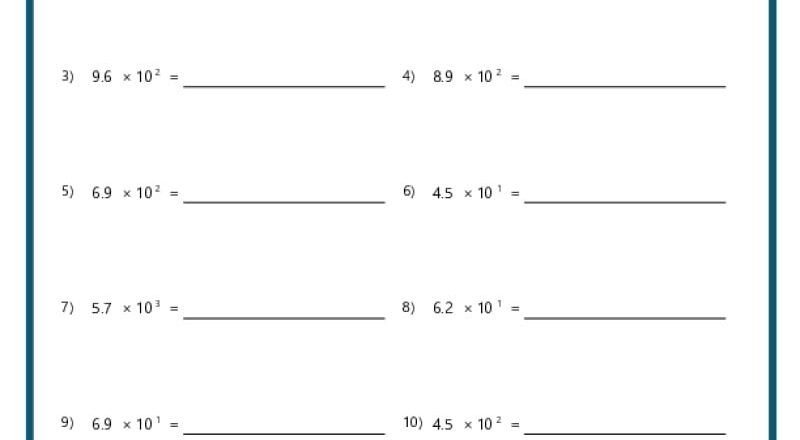 8th Grade Algebra Worksheets