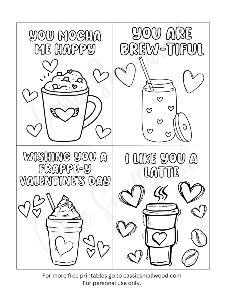 93 CUTEST Printable Valentine s Day Cards To Color Cassie Smallwood