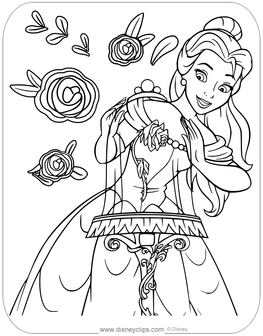 beauty and the beast coloring pages
