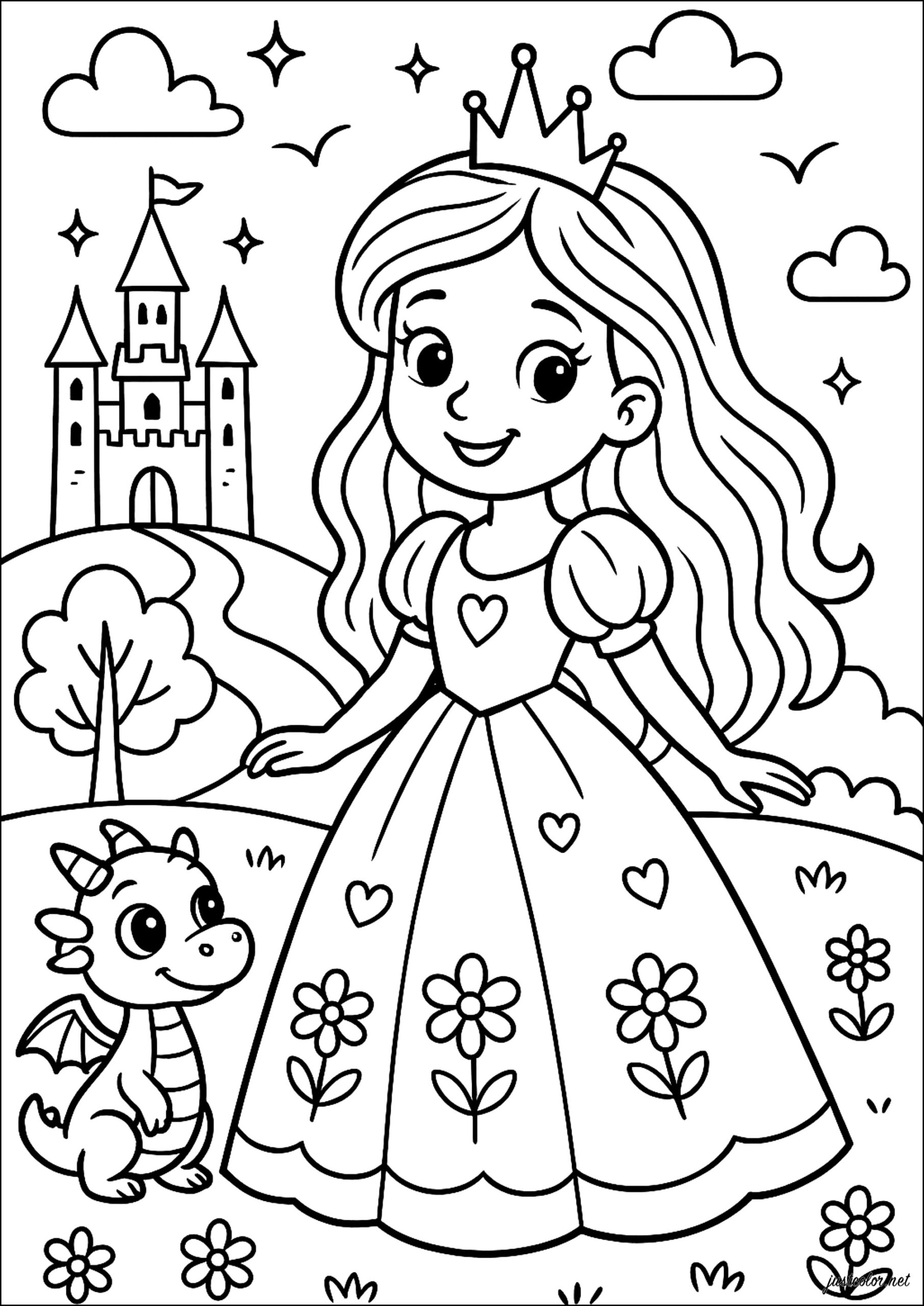 coloring page princess