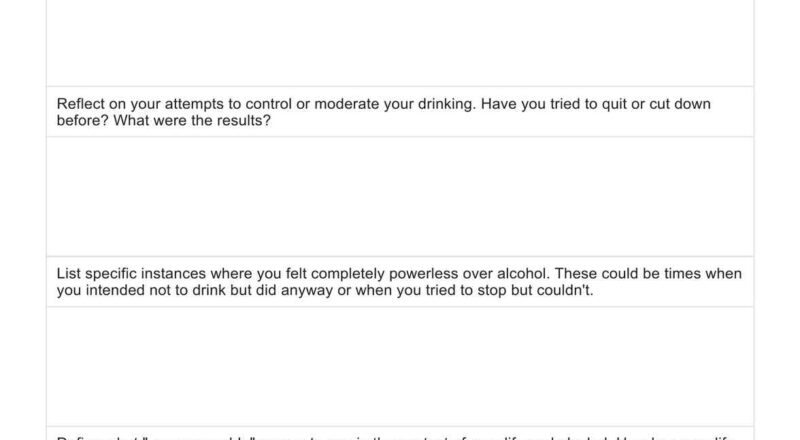 AA Step 1 Worksheets