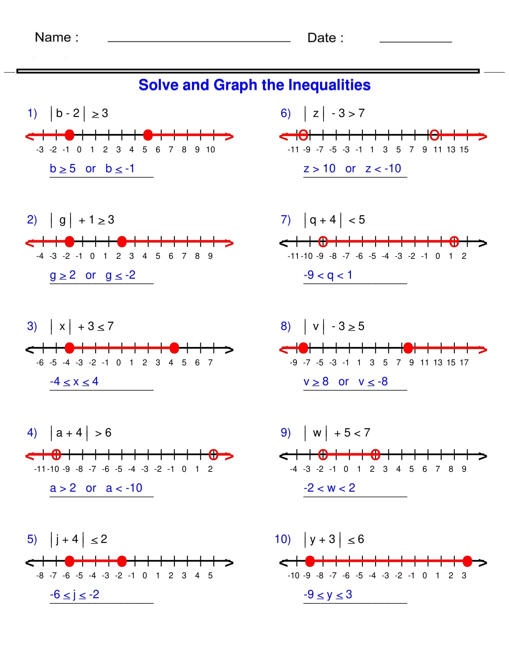 Absolute Value Inequalities Algebra 1 Inequalities Worksheets Made By Teachers Absolute Value Inequalities Algebra 1 Inequalities Worksheets Made By Teachers