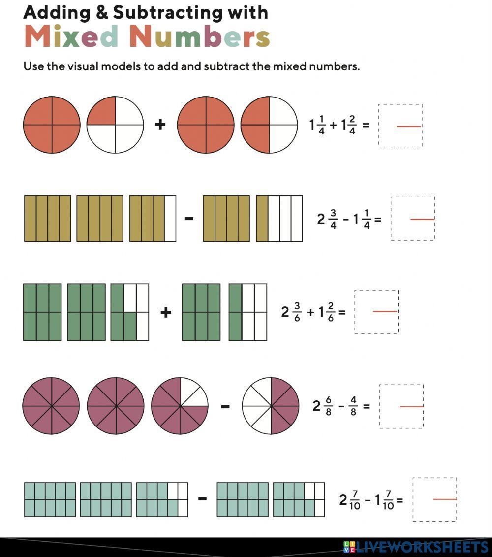 adding and subtracting mixed numbers worksheet adding and subtracting mixed numbers worksheet