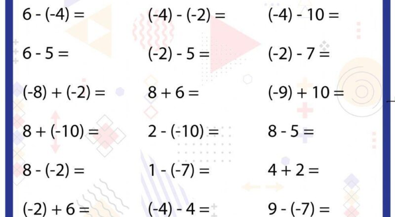 Adding And Subtracting Integers Worksheet For 3 Worksheets Library