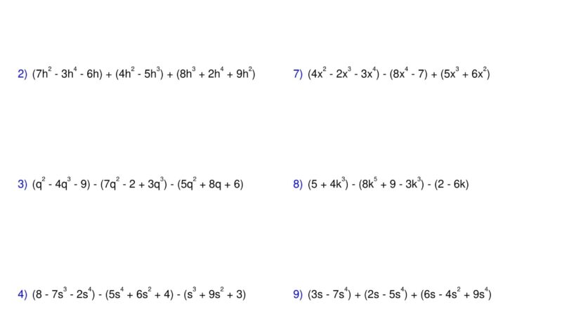 Adding And Subtracting Polynomials Worksheet 3 Polynomials Made By Teachers
