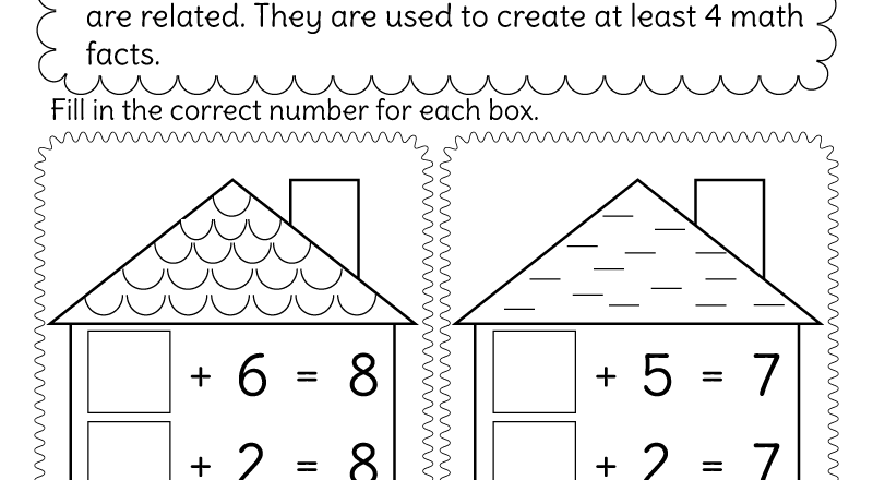Addition And Subtraction Fact Family Worksheet Free Printable Digital PDF